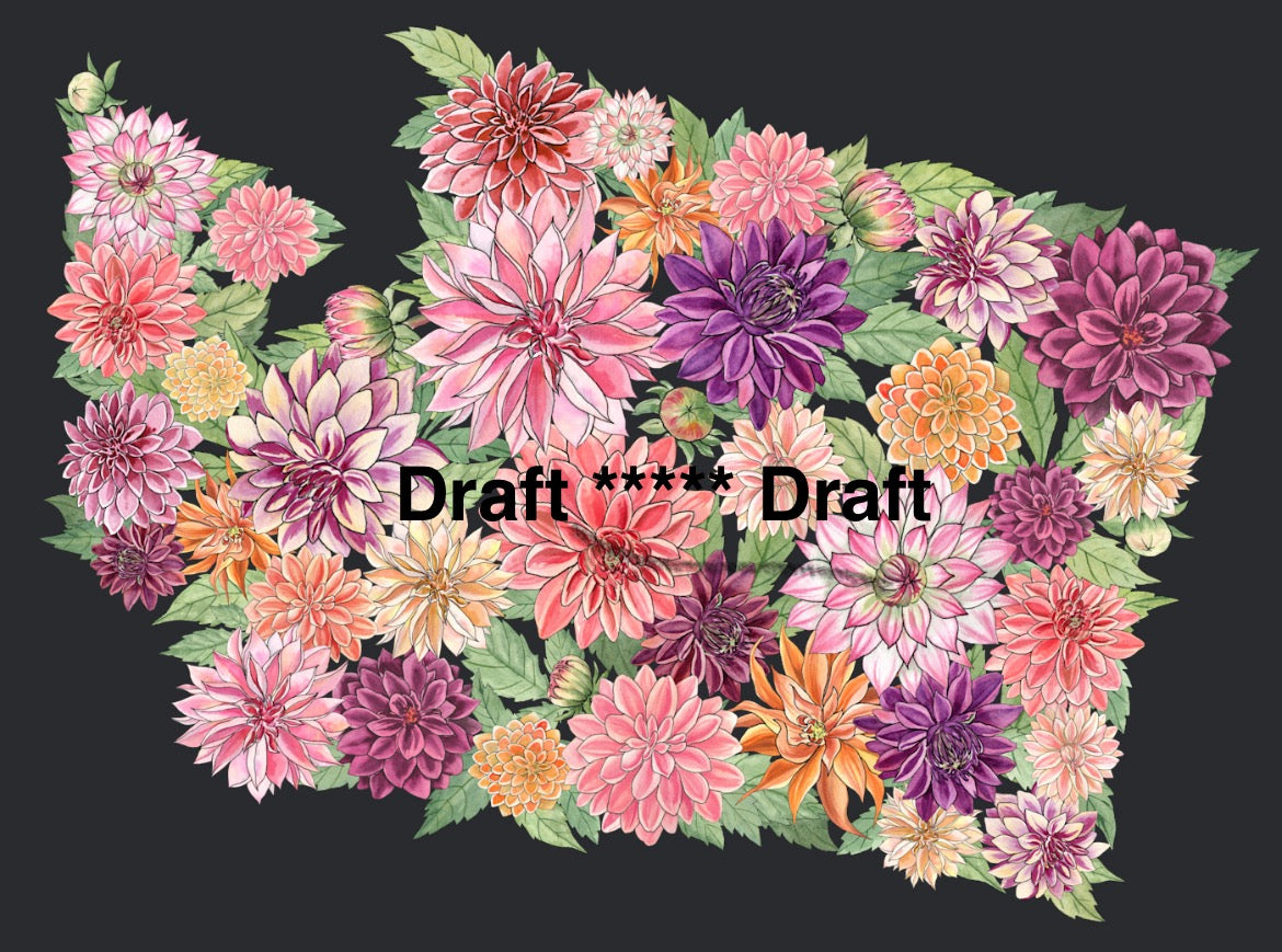 Washington Dahlia Vinyl Car Sticker 4 X 4